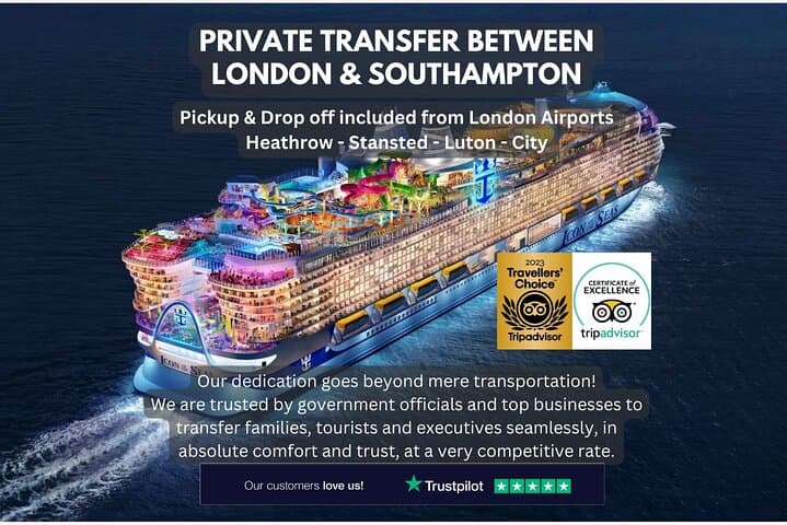 Transfer Privado Londres e Southampton - Terminal de Cruzeiros ou Hotel