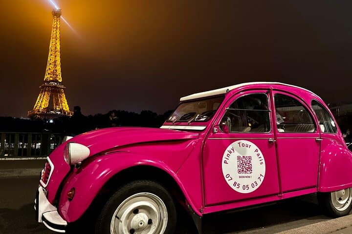3h - Paris Grand Tour por noite em um Citroën 2CV rosa