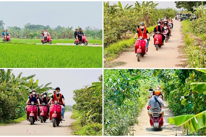 Passeios de Vespa em Hanói: passeios de Vespa vintage em Hanói pelo campo