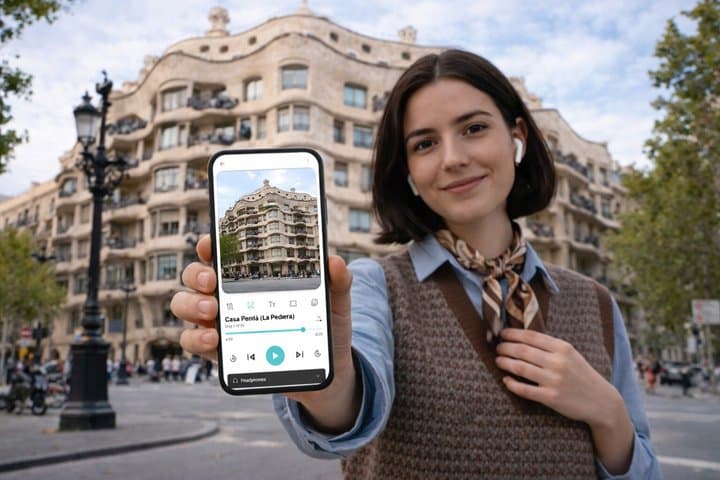 Barcelona La Pedrera Casa Mila Bilhete e teste de áudio