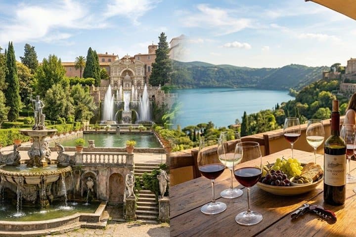 Villa D'Este e Degustação de Vinhos em Castel Gandolfo Tour Privado com Motorista