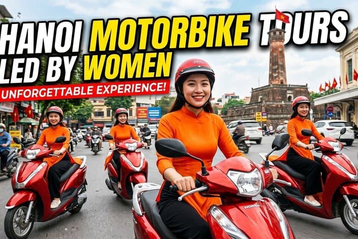 Motocicleta em Hanói liderada por mulheres: passeios de moto pelo campo em Hanói
